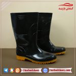 چکمه ساق کوتاه مشکی مدل کف زرد