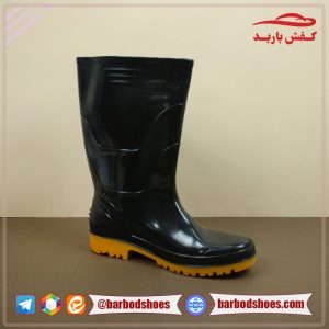 قیمت چکمه ساق کوتاه مشکی مدل کف زرد