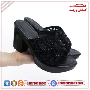دمپایی زنانه پاشنه دار مدل آلا ضربدری